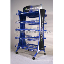 Merchandising Movable Metal Wire Free Standing Health Care Fitness Products Showroom Display Shelf